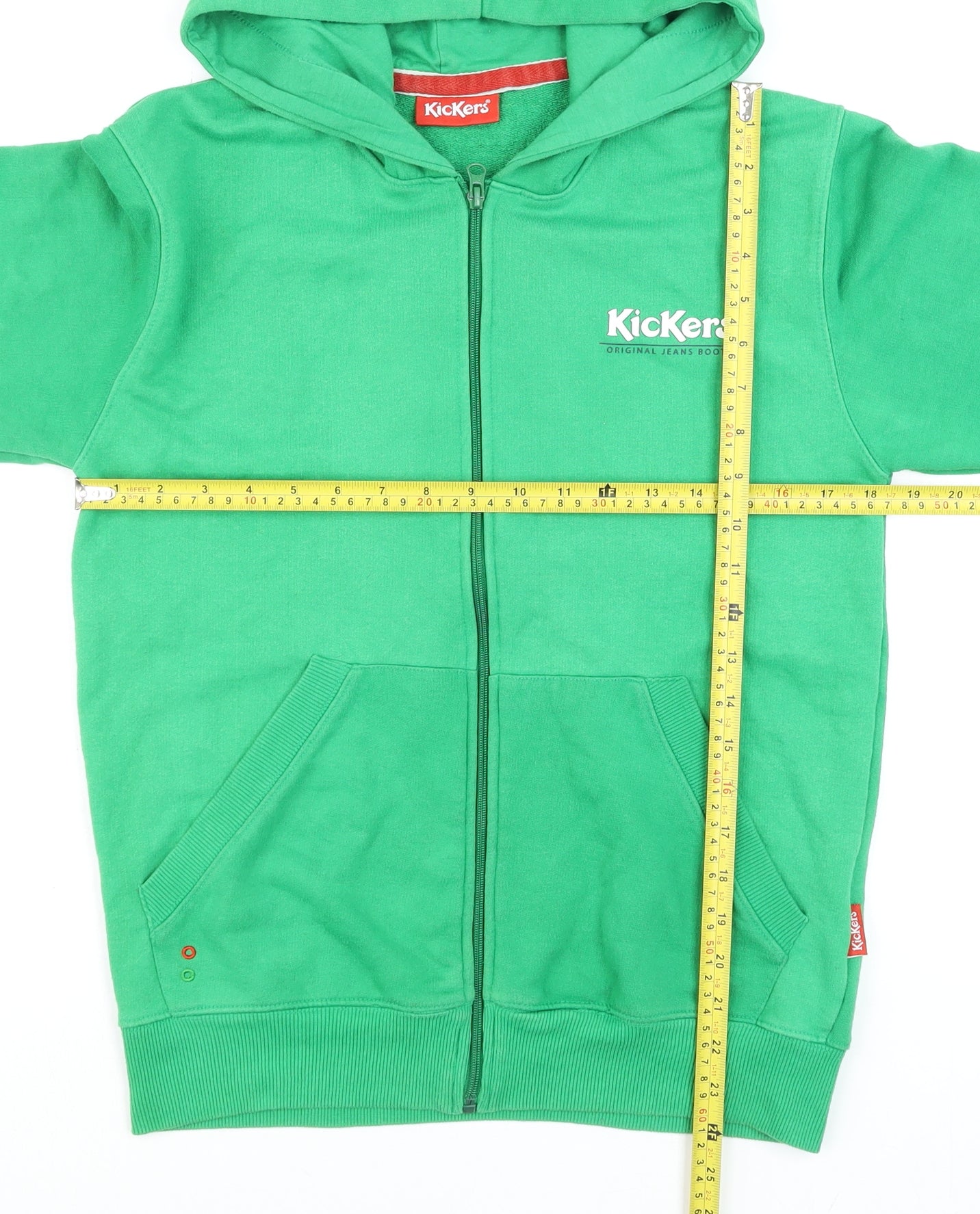 Mens UK Size M Kickers Green Full Zip Hoodie