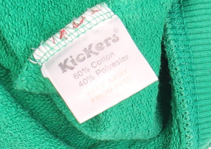 Mens UK Size M Kickers Green Full Zip Hoodie
