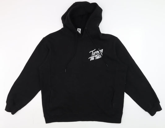 Mens UK Size L Threadfast Apparel Black Pullover Hoodie