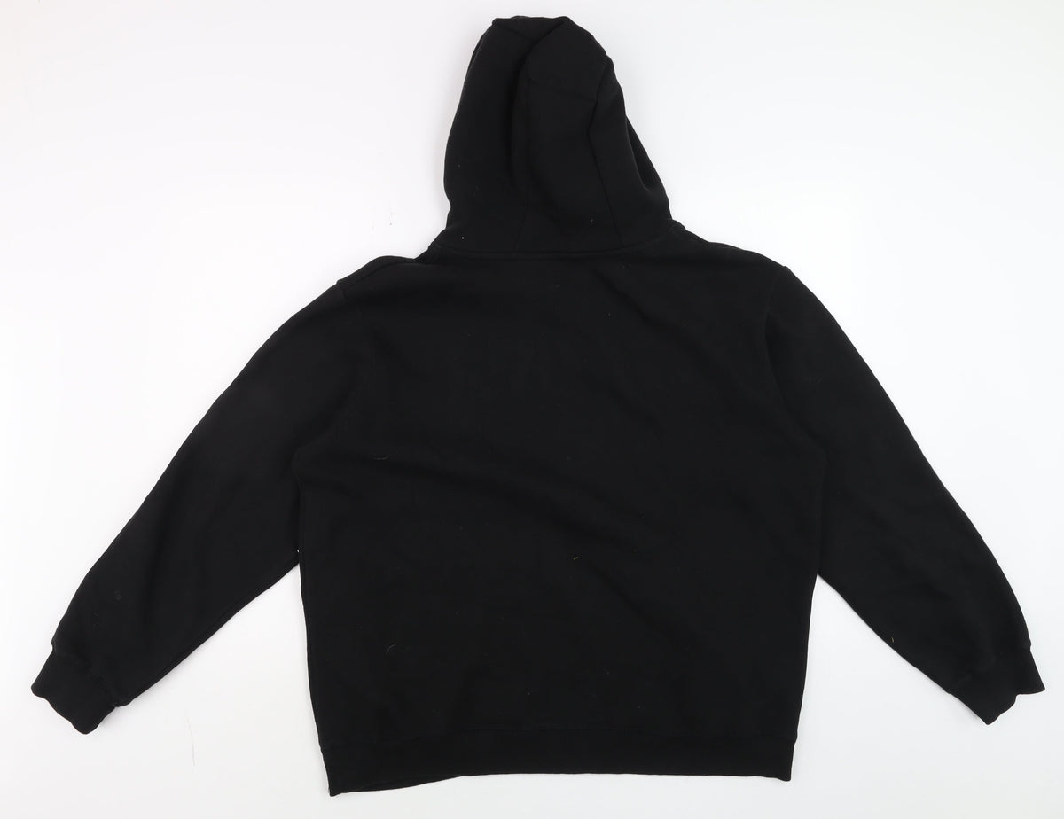 Mens UK Size L Threadfast Apparel Black Pullover Hoodie