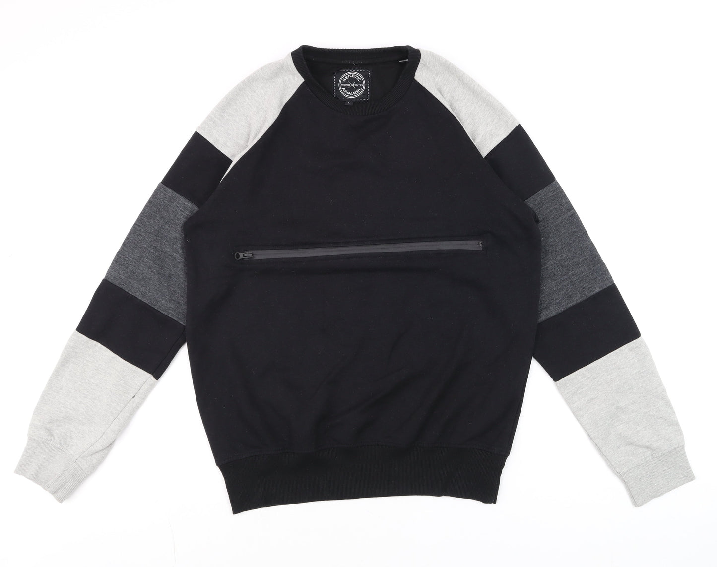 Mens UK Size L Genetic Apparel Black Pullover Sweatshirt