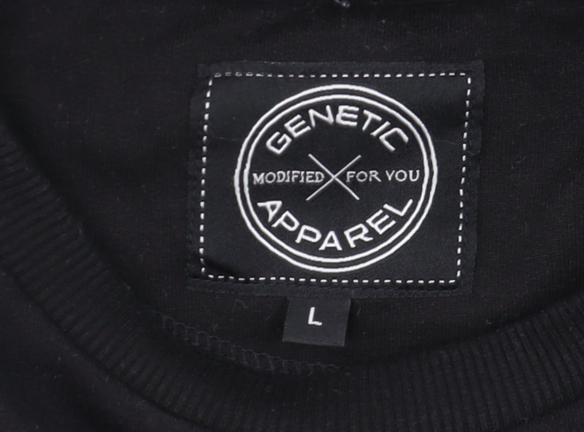 Mens UK Size L Genetic Apparel Black Pullover Sweatshirt