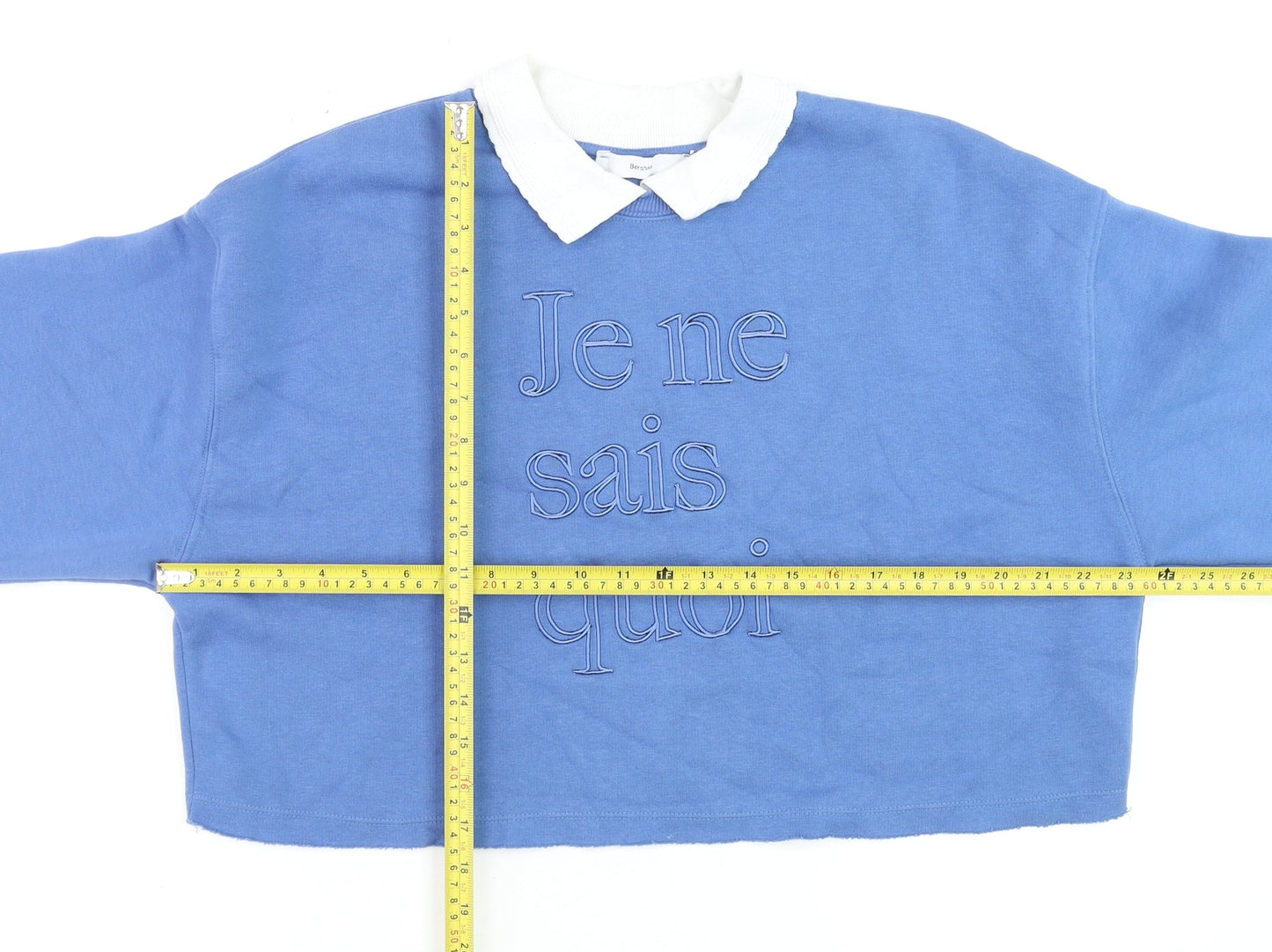 Womens UK Size S Bershka Blue Pullover Sweatshirt