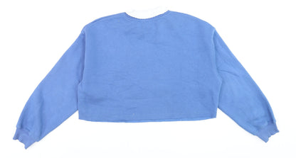 Womens UK Size S Bershka Blue Pullover Sweatshirt
