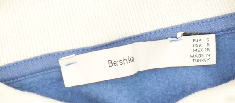 Womens UK Size S Bershka Blue Pullover Sweatshirt