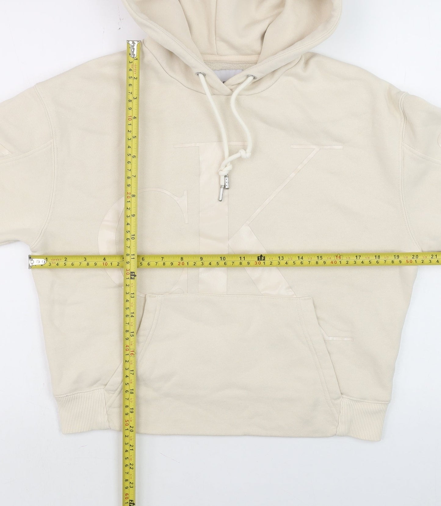 Mens UK Size XS Calvin Klein Jeans Beige Pullover Hoodie