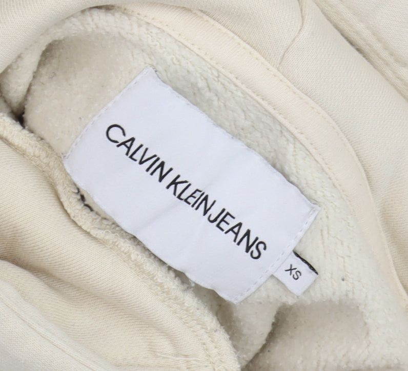 Mens UK Size XS Calvin Klein Jeans Beige Pullover Hoodie