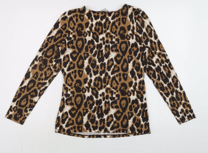 Womens UK Size L Kettlewell Brown Wrap T-Shirt