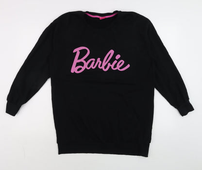 Barbie Girls Black Cotton Pullover Sweatshirt 10 Years Long Sleeve