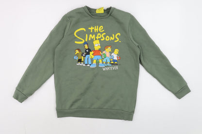 Primark Boys Green The Simpsons Pullover Sweatshirt 11-12 Years
