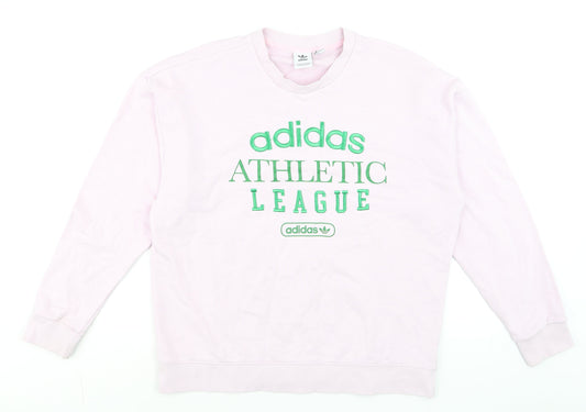 Womens UK Size 14 adidas Pink Pullover Sweatshirt