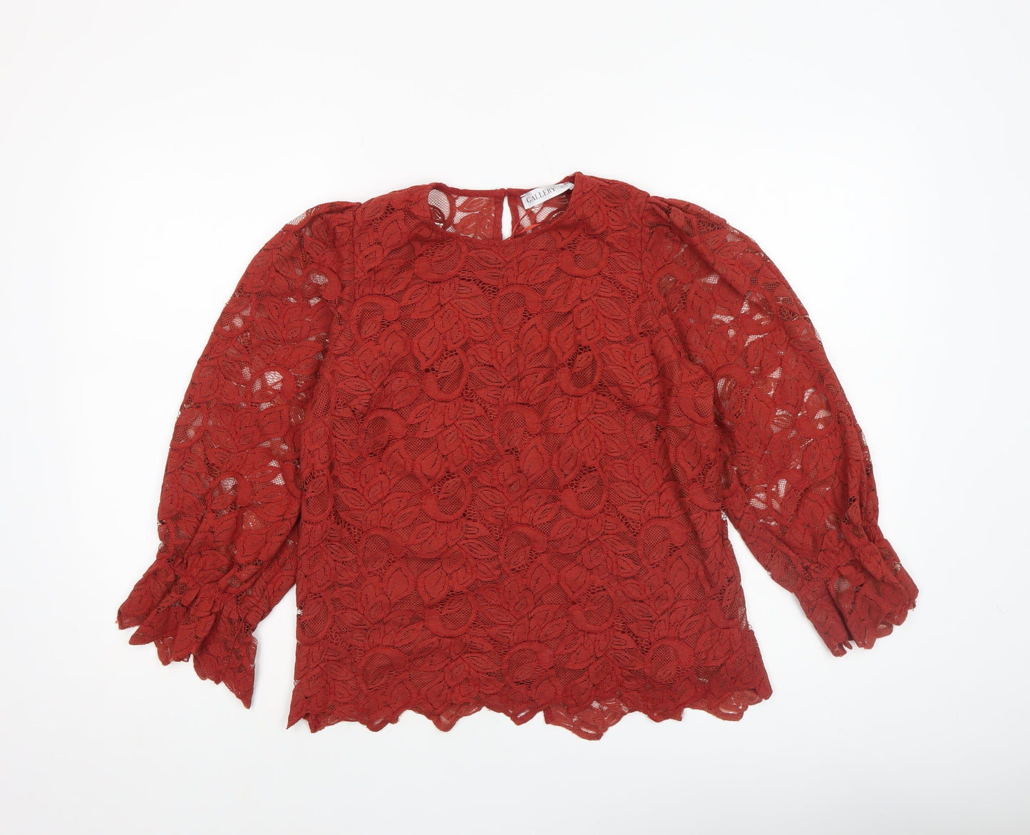 Womens UK Size 10 Gallery Red Tunic Blouse
