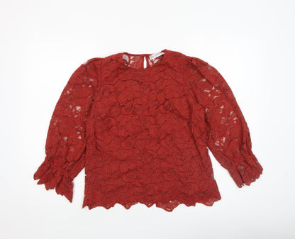 Womens UK Size 10 Gallery Red Tunic Blouse