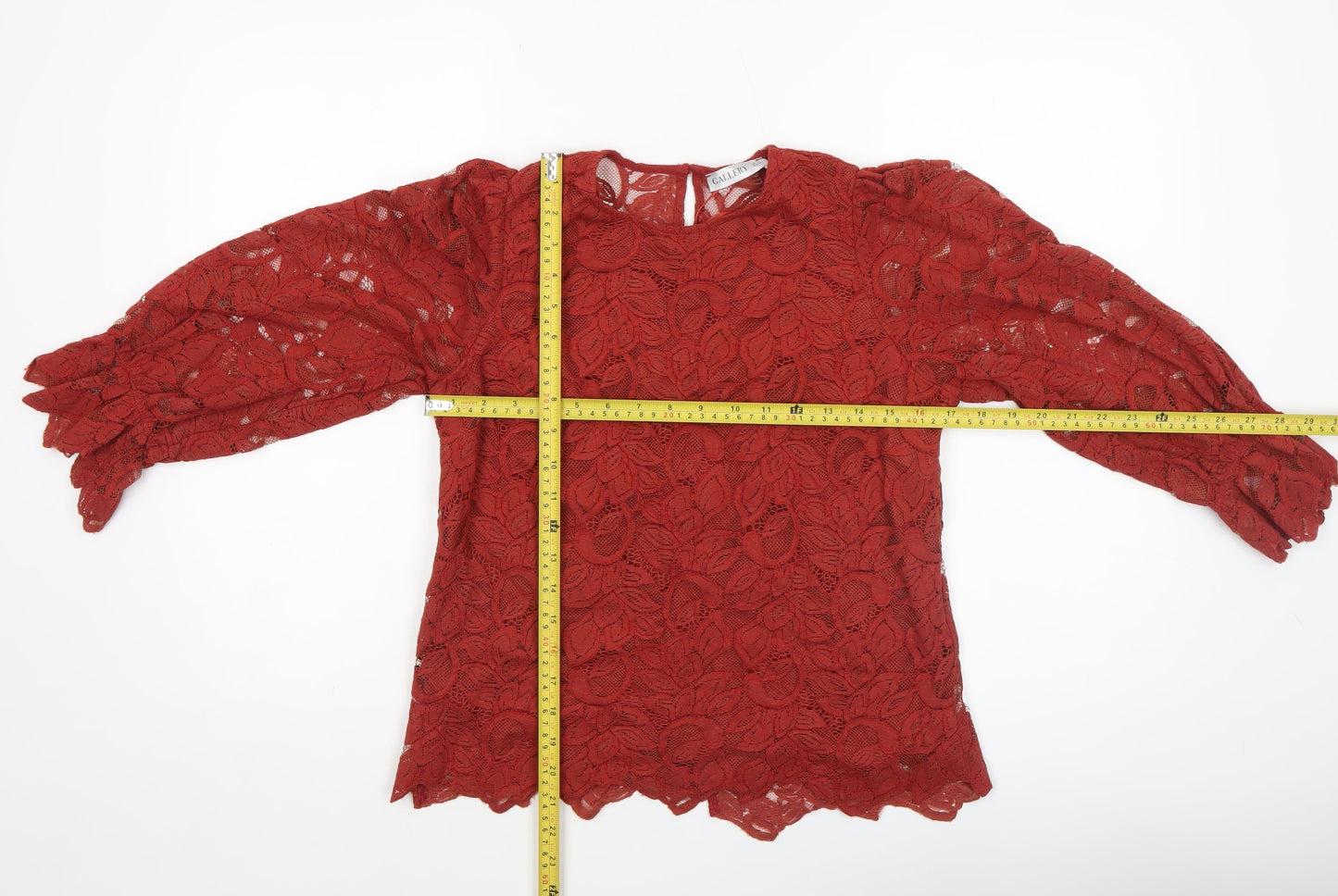 Womens UK Size 10 Gallery Red Tunic Blouse