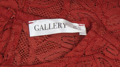 Womens UK Size 10 Gallery Red Tunic Blouse