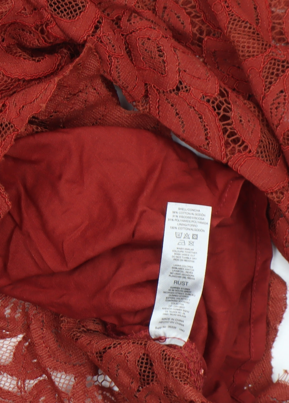 Womens UK Size 10 Gallery Red Tunic Blouse