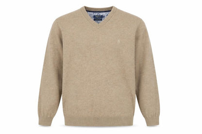 Mens UK Size L Benetti Beige Pullover Jumper