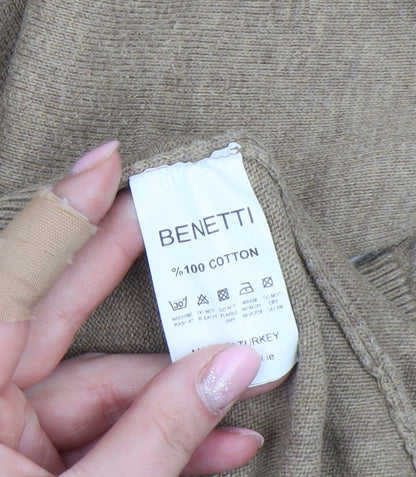 Mens UK Size L Benetti Beige Pullover Jumper