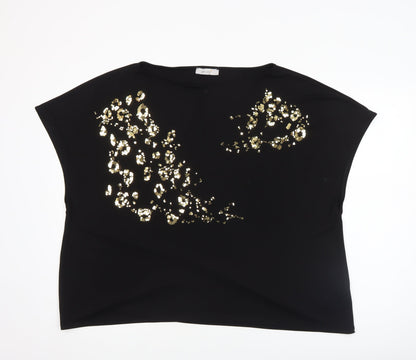 Womens UK Size 22 Marks and Spencer Black Basic T-Shirt