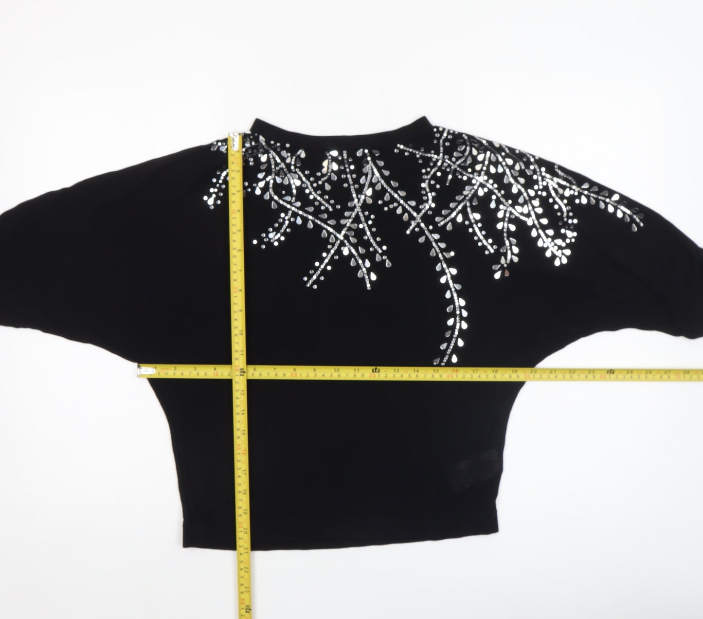 Womens UK Size M Phase Eight Black Cropped Blouse