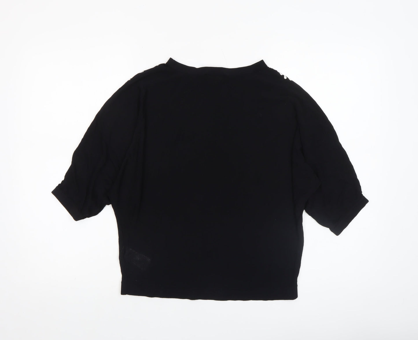 Womens UK Size M Phase Eight Black Cropped Blouse