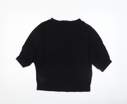 Womens UK Size M Phase Eight Black Cropped Blouse
