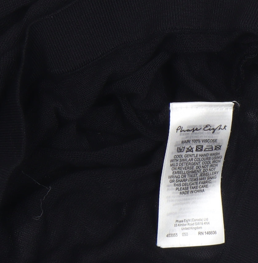 Womens UK Size M Phase Eight Black Cropped Blouse