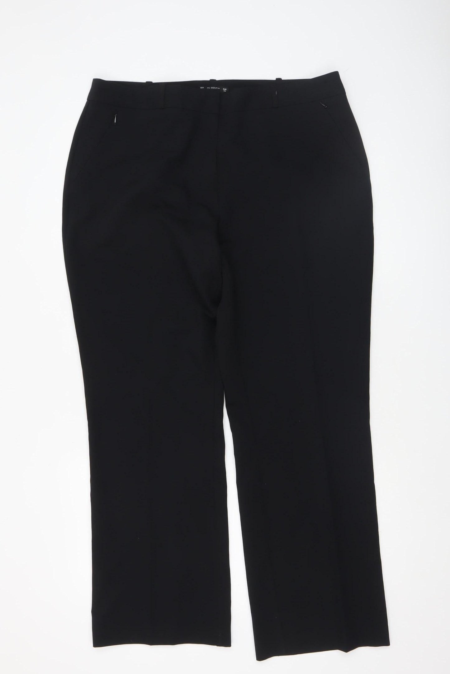 Womens UK Size 16 Dunnes Regular Fit Dress Pants Black Trousers