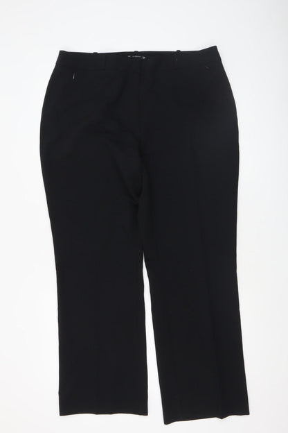 Womens UK Size 16 Dunnes Regular Fit Dress Pants Black Trousers