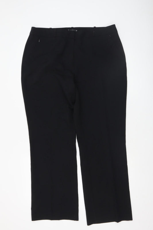 Womens UK Size 16 Dunnes Regular Fit Dress Pants Black Trousers