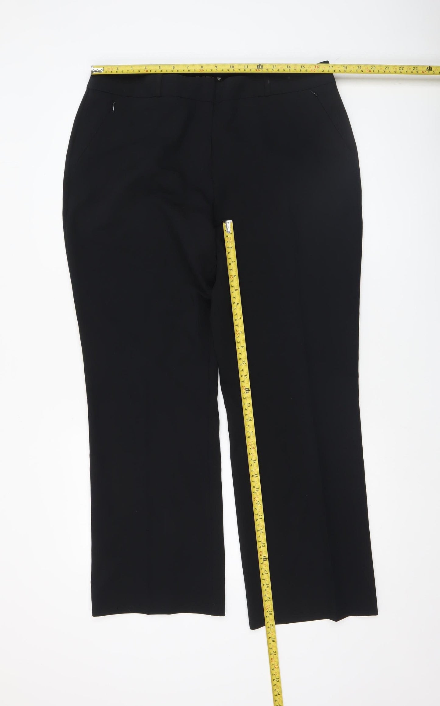 Womens UK Size 16 Dunnes Regular Fit Dress Pants Black Trousers