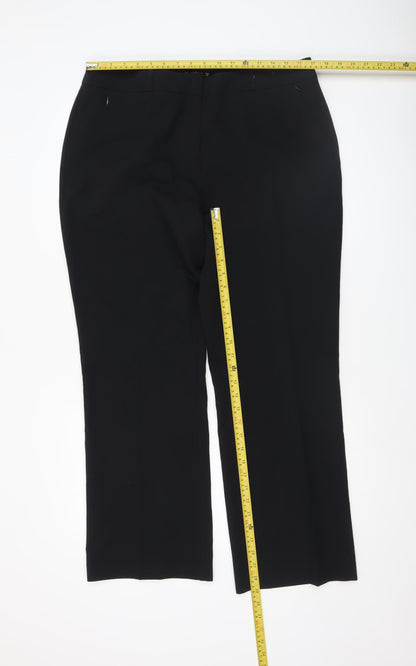 Womens UK Size 16 Dunnes Regular Fit Dress Pants Black Trousers