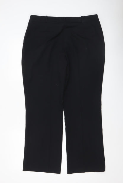 Womens UK Size 16 Dunnes Regular Fit Dress Pants Black Trousers