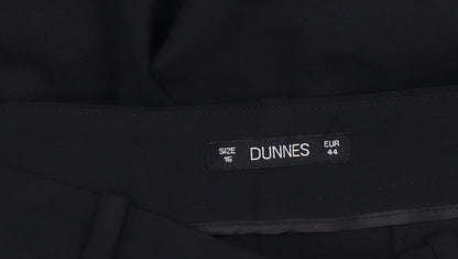 Womens UK Size 16 Dunnes Regular Fit Dress Pants Black Trousers