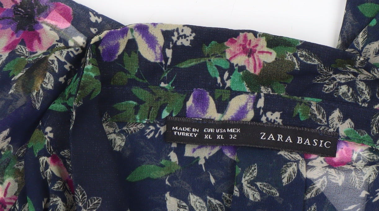 Womens UK Size XL Zara Basic Multicoloured Basic Blouse