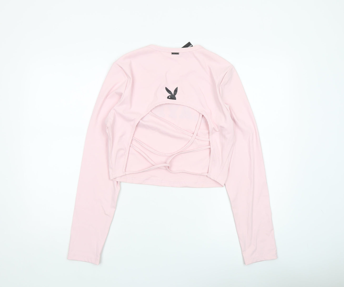 Womens UK Size XL Missguided Pink Cropped T-Shirt