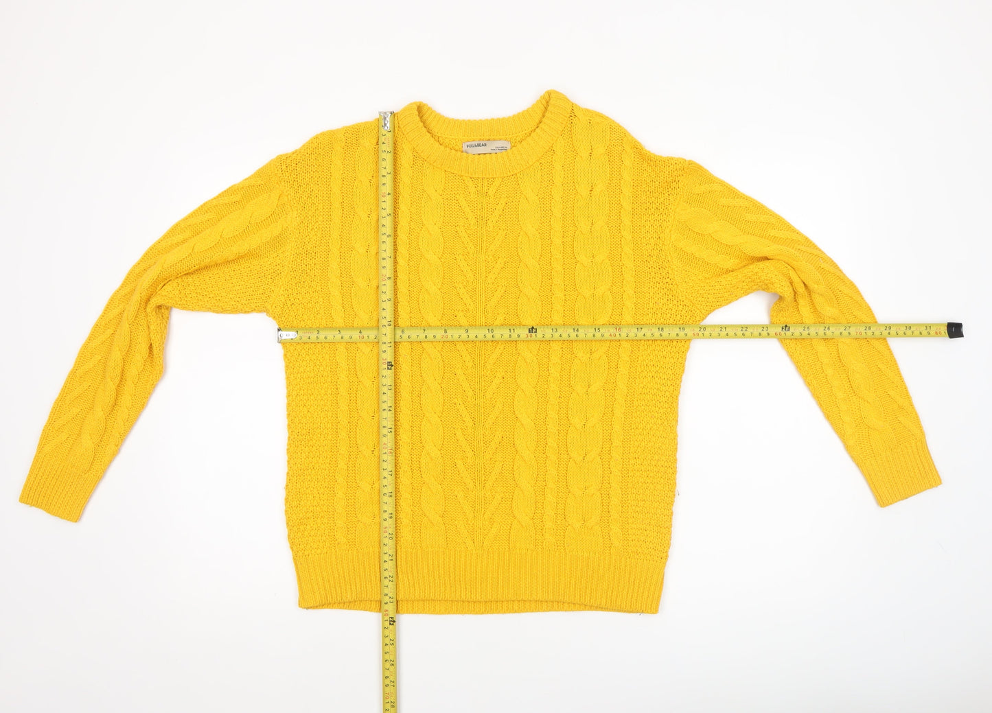 Womens UK Size S Pull&Bear Yellow Pullover Jumper