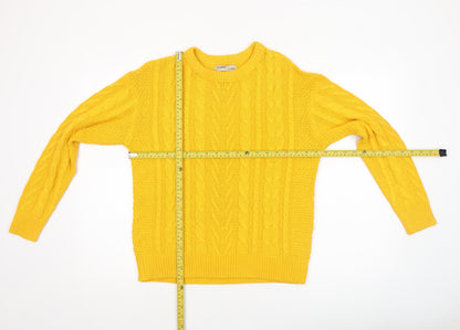 Womens UK Size S Pull&Bear Yellow Pullover Jumper