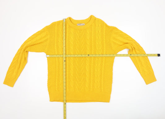 Womens UK Size S Pull&Bear Yellow Pullover Jumper
