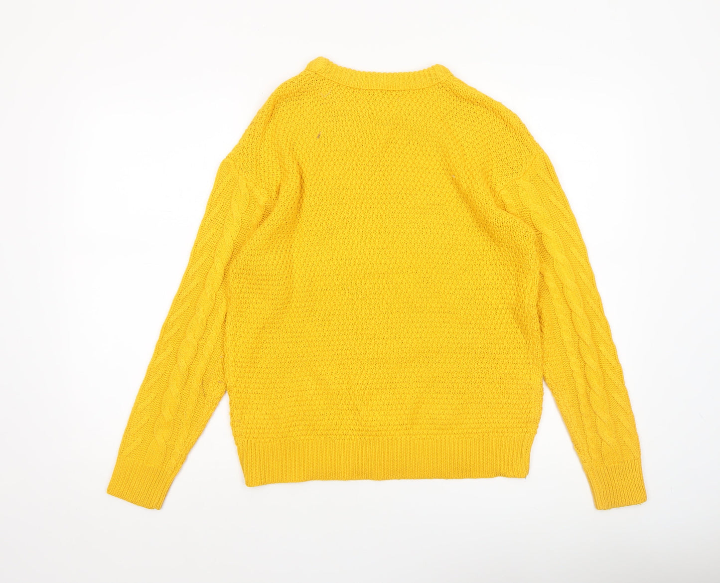Womens UK Size S Pull&Bear Yellow Pullover Jumper