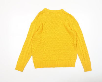 Womens UK Size S Pull&Bear Yellow Pullover Jumper