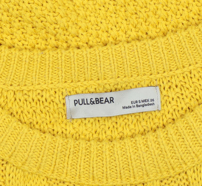 Womens UK Size S Pull&Bear Yellow Pullover Jumper