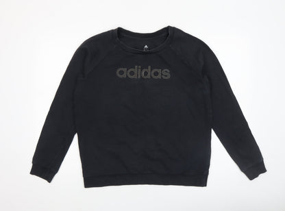 Womens UK Size L adidas Black Pullover Sweatshirt