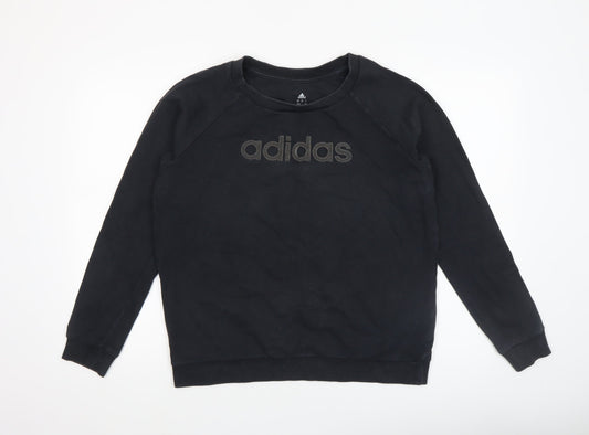 Womens UK Size L adidas Black Pullover Sweatshirt
