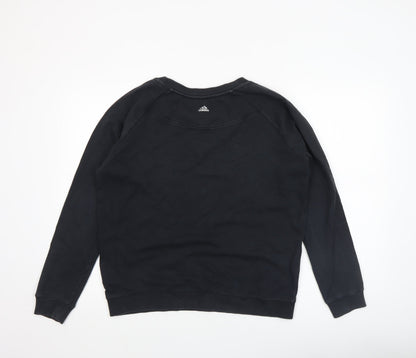 Womens UK Size L adidas Black Pullover Sweatshirt