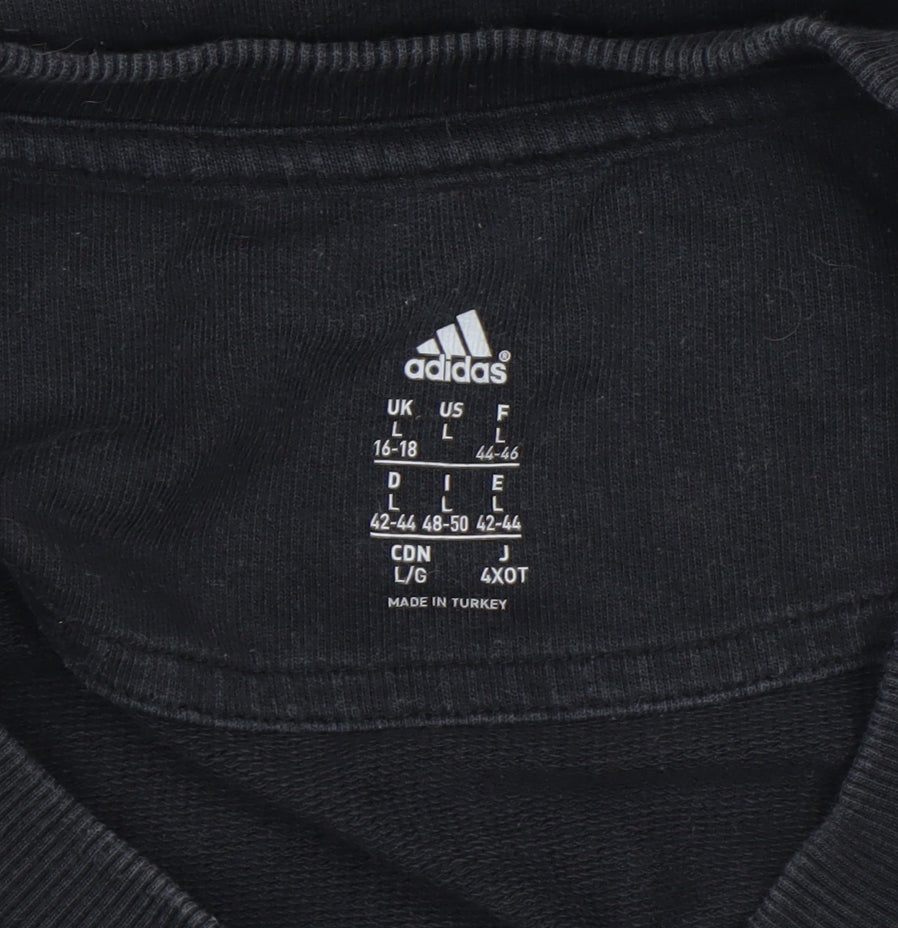 Womens UK Size L adidas Black Pullover Sweatshirt
