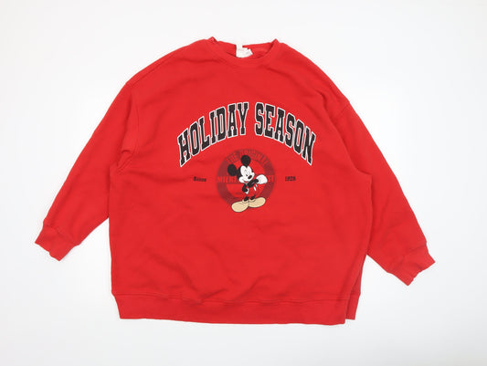 Womens UK Size 12 H&M Red Pullover Sweatshirt