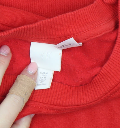 Womens UK Size 12 H&M Red Pullover Sweatshirt