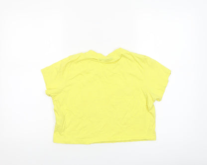 Womens UK Size M FILA Yellow Cropped T-Shirt