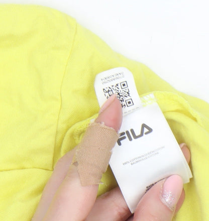 Womens UK Size M FILA Yellow Cropped T-Shirt